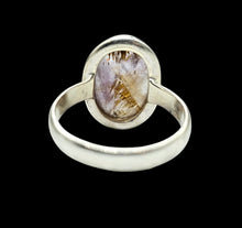 Load image into Gallery viewer, Oval Shaped Super Seven ring, Size 7.75, Melody Stone, Sterling Silver, Opens all senses, Meditation Stone