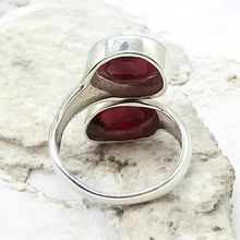 Load image into Gallery viewer, 11 carat Ruby Ring, Size 8.5, 40th Anniversary Stone, Sterling Silver, July Birthstone, Oval Faceted, Energy Stone