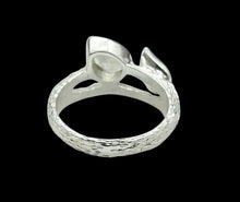 Load image into Gallery viewer, Rainbow Moonstone Leaf Ring, Size 9, Sterling Silver, Pear Shaped, Psychic Protection, Goddess Gemstone, Soul Talisman