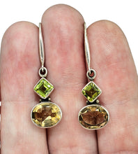 Load image into Gallery viewer, Citrine &amp; Peridot Earrings, Sterling Silver, November and August Birthstones, Visionary Gemstone, Oval Diamond Shape - GemzAustralia 