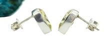 Load image into Gallery viewer, Lemon Quartz Studs, 6.4 carats, Pear Shaped, Sterling Silver, Bezel Set, Joy Gemstone, Confidence Stone, High Vibrational Stone - GemzAustralia 