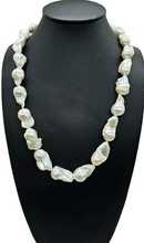 Load image into Gallery viewer, Baroque Flameball Pearl Necklace, 23 Inches, Freshwater Pearls, Gold Clasp, June Birthstone, Fireball Pearls, Bridal Jewellery - GemzAustralia 