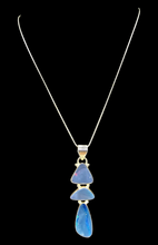 Load image into Gallery viewer, Australian Opal Pendant, Sterling Silver, October Birthstone, Blue, Red, Green Opal, Precious Gemstone, Pure Energy, Lucky Gem - GemzAustralia 