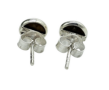 Load image into Gallery viewer, Round Tiger's Eye Studs, Sterling Silver, Kundalini Awakening, Courage Gemstone, Protection - GemzAustralia 