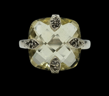 Load image into Gallery viewer, Cushion Cut Citrine Ring, Size 8, Sterling Silver, 10 carats, Wealth Gem, November Birthstone, 13th Anniversary Gemstone - GemzAustralia 