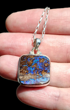 Load image into Gallery viewer, Australian Boulder Opal Pendant, Solid Opal, Australian Opal, Sterling Silver, October Birthstone, Precious Stone, Pure Energy