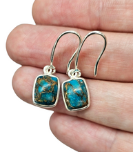 Load image into Gallery viewer, Rectangle Turquoise Earrings, December Birthstone, Sterling Silver, Protection Stone, Love Stone, Good Fortune Gemstone - GemzAustralia 