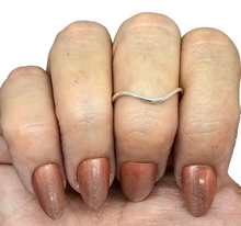 Load image into Gallery viewer, Sweeping Wave Ring, Sterling Silver, Minimalist Design, Stacking Ring, Wedding Band, Unisex Design - GemzAustralia 