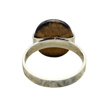 Load image into Gallery viewer, Oval Tiger's Eye Ring, Size 13, Sterling Silver, Kundalini Awakening, Courage Gemstone, Protection Amulet, Leo Zodiac