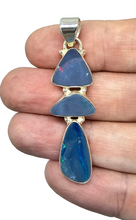 Load image into Gallery viewer, Australian Opal Pendant, Sterling Silver, October Birthstone, Blue, Red, Green Opal, Precious Gemstone, Pure Energy, Lucky Gem - GemzAustralia 