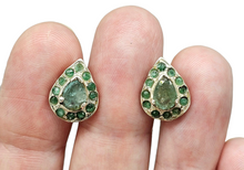 Load image into Gallery viewer, Vintage style Emerald Studs, Sterling Silver, May Birthstone, Stone of Inspiration, Memory Stone, Infinite patience, Green Gem - GemzAustralia 