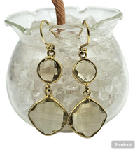 Load image into Gallery viewer, Lemon Quartz Earrings, Gold Plated Sterling Silver, Joy, Confidence, Energy, High Vibrational Stone, Double Drops