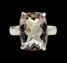 Load image into Gallery viewer, 13 carat Rectangle Ametrine Ring, Size 7, Sterling Silver, mix of Amethyst &amp; Citrine, Trystine Crystal, Bolivianite, Stone of Balance