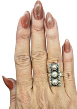 Load image into Gallery viewer, Rectangle Freshwater Pearl Ring, Size 7, Sterling Silver, June Birthstone, Truth Stone, Oxidized
