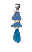Load image into Gallery viewer, Australian Opal Pendant, Sterling Silver, October Birthstone, Blue, Red, Green Opal, Precious Gemstone, Pure Energy, Lucky Gem - GemzAustralia 