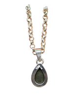 Load image into Gallery viewer, Multi Coloured Ammolite Pendant, Sterling Silver, Pear Shaped, Fossilized Ammonite, Opal like Gemstone, Power Gemstone - GemzAustralia 
