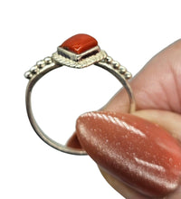 Load image into Gallery viewer, Sponge Coral Ring, Size 7.75, Diamond Shaped, Sterling Silver, Orange/Red, Love &amp; Prosperity Stone, Peace Stone