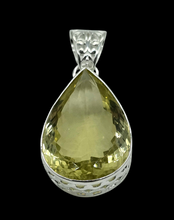 Load image into Gallery viewer, Lemon Quartz Pendant, Sterling Silver, Massive Pear Shaped, 37 carats, Mental Clarity, Confidence Stone, Joy Stone - GemzAustralia 