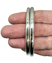 Load image into Gallery viewer, Golf Bangle, 64 to 65mm, Sterling Silver 6mm thickness, Chunky Silver Bangle, Stacker Bangle, Handmade - GemzAustralia 