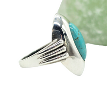 Load image into Gallery viewer, Blue Turquoise Ring, Size 8.25, Sterling Silver, Oval Shaped, Protection Stone, Love Rock, December Birthstone