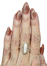 Load image into Gallery viewer, Biwa Pearl Ring, Size 9.25, Sterling Silver, June Birthstone, Highly Lustrous Pearl, Freshwater Pearl, Irregular Pearl