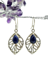Load image into Gallery viewer, Artisan Lapis Lazuli Earrings, Sterling Silver, Protection Stone, Truth Stone, Relationships &amp; Love Stone, Royal Blue Gemstone - GemzAustralia 