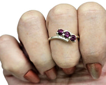 Load image into Gallery viewer, Rhodolite Garnet Ring, Size 8, Sterling Silver, Pink Gemstones, Rose Stone, Guardian Angel Gem