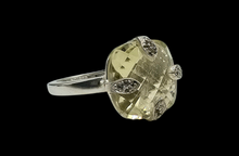 Load image into Gallery viewer, Cushion Cut Citrine Ring, Size 8, Sterling Silver, 10 carats, Wealth Gem, November Birthstone, 13th Anniversary Gemstone - GemzAustralia 