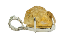 Load image into Gallery viewer, Raw Citrine Pendant, Sterling Silver, Rough Gemstone, November Birthstone, Prong Set, Happiness Gem, Success Stone - GemzAustralia 