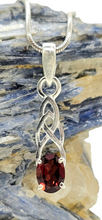 Load image into Gallery viewer, Celtic Garnet Pendant, Sterling Silver, January Birthstone, Oval Shaped, Aquarius Zodiac Stone, Inspires Love &amp; Devotion - GemzAustralia 