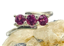 Load image into Gallery viewer, Rhodolite Garnet Ring, Size 8, Sterling Silver, Pink Gemstones, Rose Stone, Guardian Angel Gem
