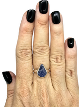 Load image into Gallery viewer, Rough Tanzanite Ring, Size 7 1/4, December Birthstone, Sterling Silver, Raw Tanzanite, Protection and Safety, Spiritual Gemstone - GemzAustralia 