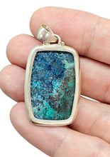 Load image into Gallery viewer, Rectangle Shattuckite Pendant, Sterling Silver, mix of Azurite, Chrysocolla &amp; Malachite Gemstones, Blue Green, Spirit Guide