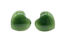 Load image into Gallery viewer, Solid Jade Heart Studs, Lucky Jade, Sterling Silver, Deep Green Jade Hearts, British Columbia Nephrite Jade - GemzAustralia 