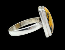 Load image into Gallery viewer, Rectangle Bumblebee Jasper ring, Size 7, Sterling Silver, Eclipse Jasper, Bright Yellow, Orange &amp; Black Gemstone, New Beginnings