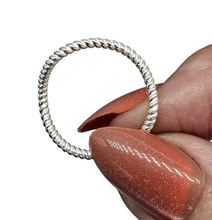 Load image into Gallery viewer, Twisted Rope Ring, Sterling Silver, Minimalist Design, Stacking Ring, Wedding Band, Wave Design - GemzAustralia 