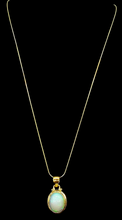 Load image into Gallery viewer, Solid African Opal Pendant, 18K Gold Plated Sterling Silver, October Birthstone, Aura Gem, Psychic Gemstone, Precognition Stone, Oval Shaped