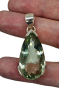 Load image into Gallery viewer, Prasiolite Pendant, Green Amethyst Gemstone, 35 carats, Sterling Silver, Pear Design, Spiritual Stone, Light Green Crystal