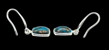 Load image into Gallery viewer, Rectangle Turquoise Earrings, December Birthstone, Sterling Silver, Protection Stone, Love Stone, Good Fortune Gemstone - GemzAustralia 