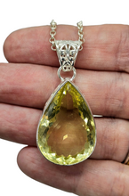 Load image into Gallery viewer, Lemon Quartz Pendant, Sterling Silver, Massive Pear Shaped, 37 carats, Mental Clarity, Confidence Stone, Joy Stone - GemzAustralia 
