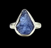Load image into Gallery viewer, Rough Tanzanite Ring, Size 7 1/4, December Birthstone, Sterling Silver, Raw Tanzanite, Protection and Safety, Spiritual Gemstone - GemzAustralia 