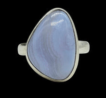 Load image into Gallery viewer, Blue Lace Agate Ring, Size 8, Sterling Silver, Communication &amp; Confidence Stone, Protection Stone, Gemini and Pisces stone