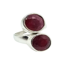 Load image into Gallery viewer, 11 carat Ruby Ring, Size 8.5, 40th Anniversary Stone, Sterling Silver, July Birthstone, Oval Faceted, Energy Stone