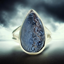 Load image into Gallery viewer, Pietersite Ring, Size N, Sterling Silver, Tempest Gemstone, Telepathic Powers, Spiritual Journey, Highly Charged Gemstone