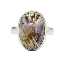 Load image into Gallery viewer, Oval Shaped Super Seven ring, Size 7.75, Melody Stone, Sterling Silver, Opens all senses, Meditation Stone