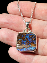 Load image into Gallery viewer, Australian Boulder Opal Pendant, Solid Opal, Australian Opal, Sterling Silver, October Birthstone, Precious Stone, Pure Energy