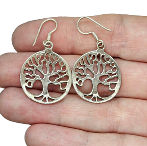 Tree of Life Earrings, Sterling Silver, Represents personal growth, uniqueness, Strength & Beauty, knowledge, wisdom