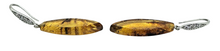 Load image into Gallery viewer, Amber Earrings, Mexican Chiapas Amber, Sterling Silver, Marquise Shape, millions of years old, Fossilized Tree Resin
