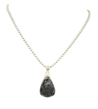 Load image into Gallery viewer, Black Tourmaline Pendant, Sterling Silver, Rough Gemstone, October Birthstone, Schorl Gemstone, Grounding Stone, Good Luck Stone