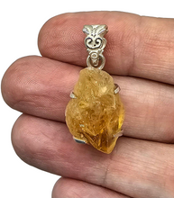 Load image into Gallery viewer, Raw Citrine Pendant, Sterling Silver, Rough Gemstone, November Birthstone, Prong Set, Happiness Gem, Success Stone - GemzAustralia 